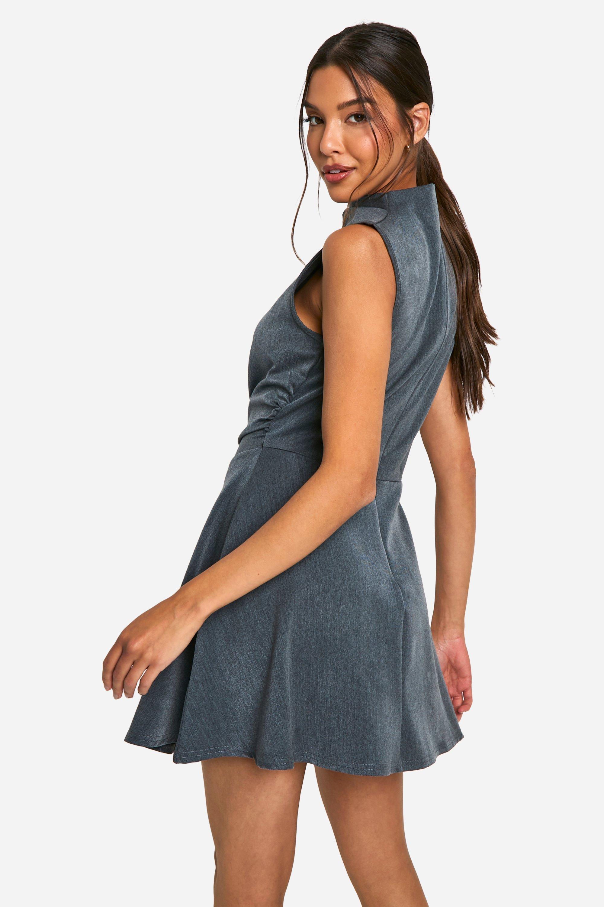 Ruched A Line Mini Dress boohoo
