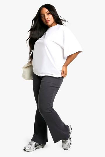 Boohoo Basics Plus heavy rib flare charcoal