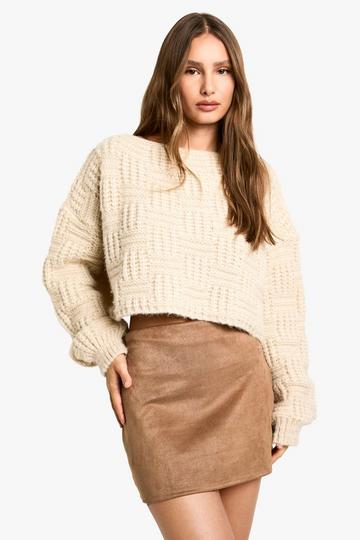 Suede Mini Skirt beige