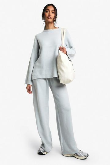 Soft Knit Jumper And Flares Knitted Co-ord grey