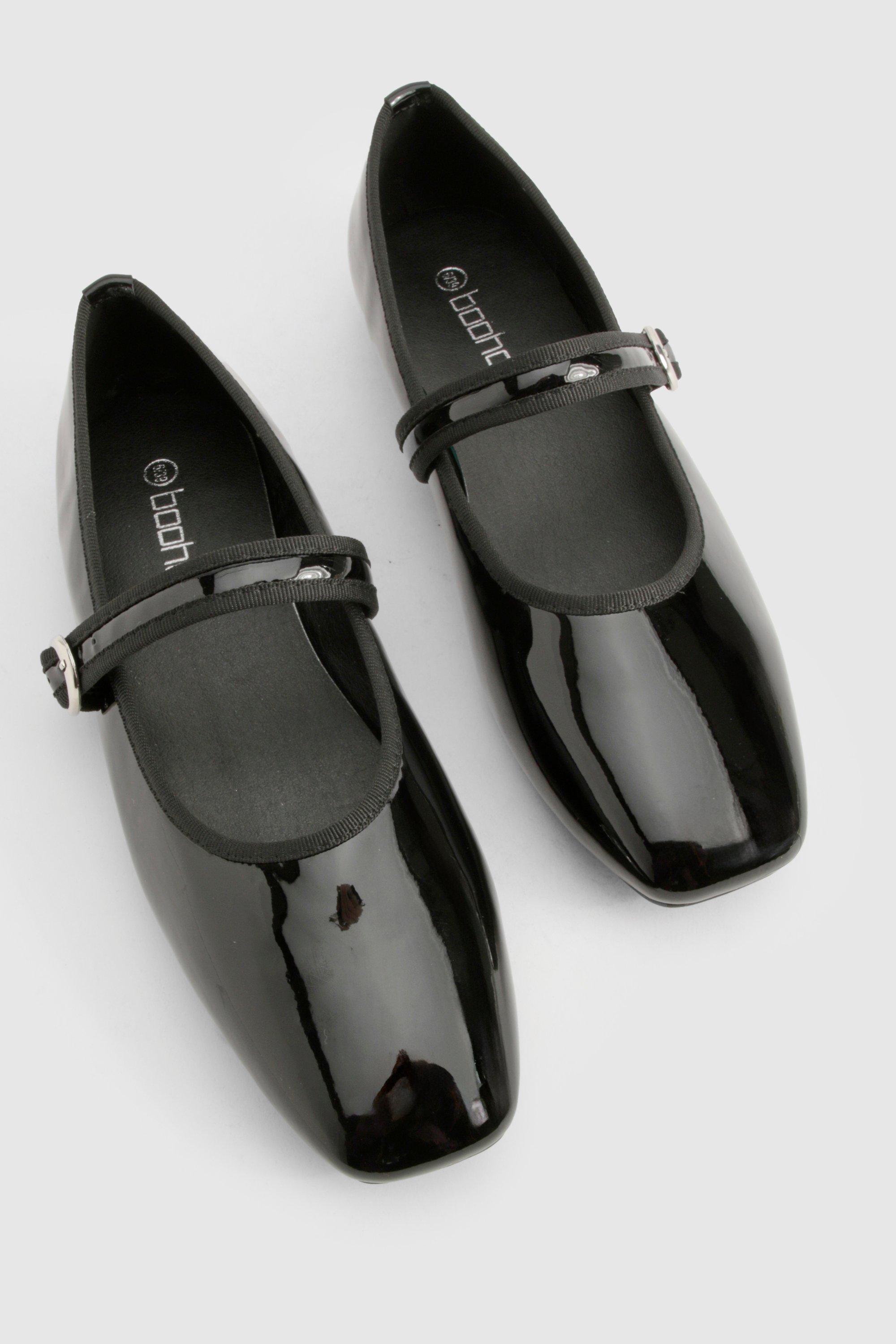 Wide Fit Patent Mary Jane Ballet Flats