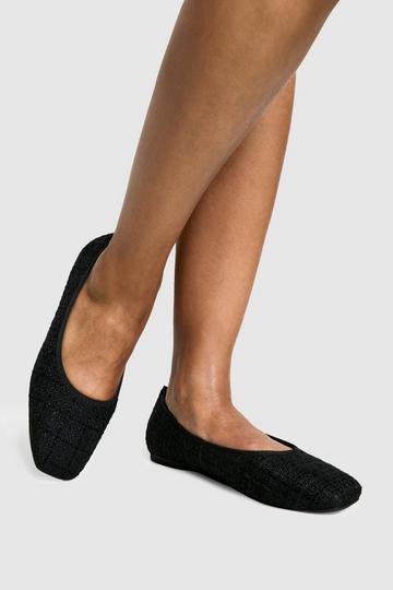 Boucle Ballet Flats black