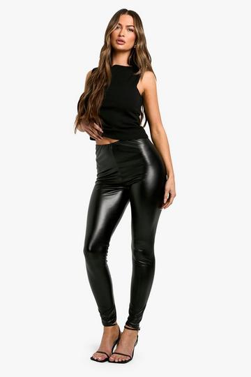 High waisted Pu Leggings black