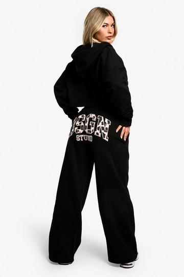 Dsgn Studio Leopard Applique Straight Leg Jogger black