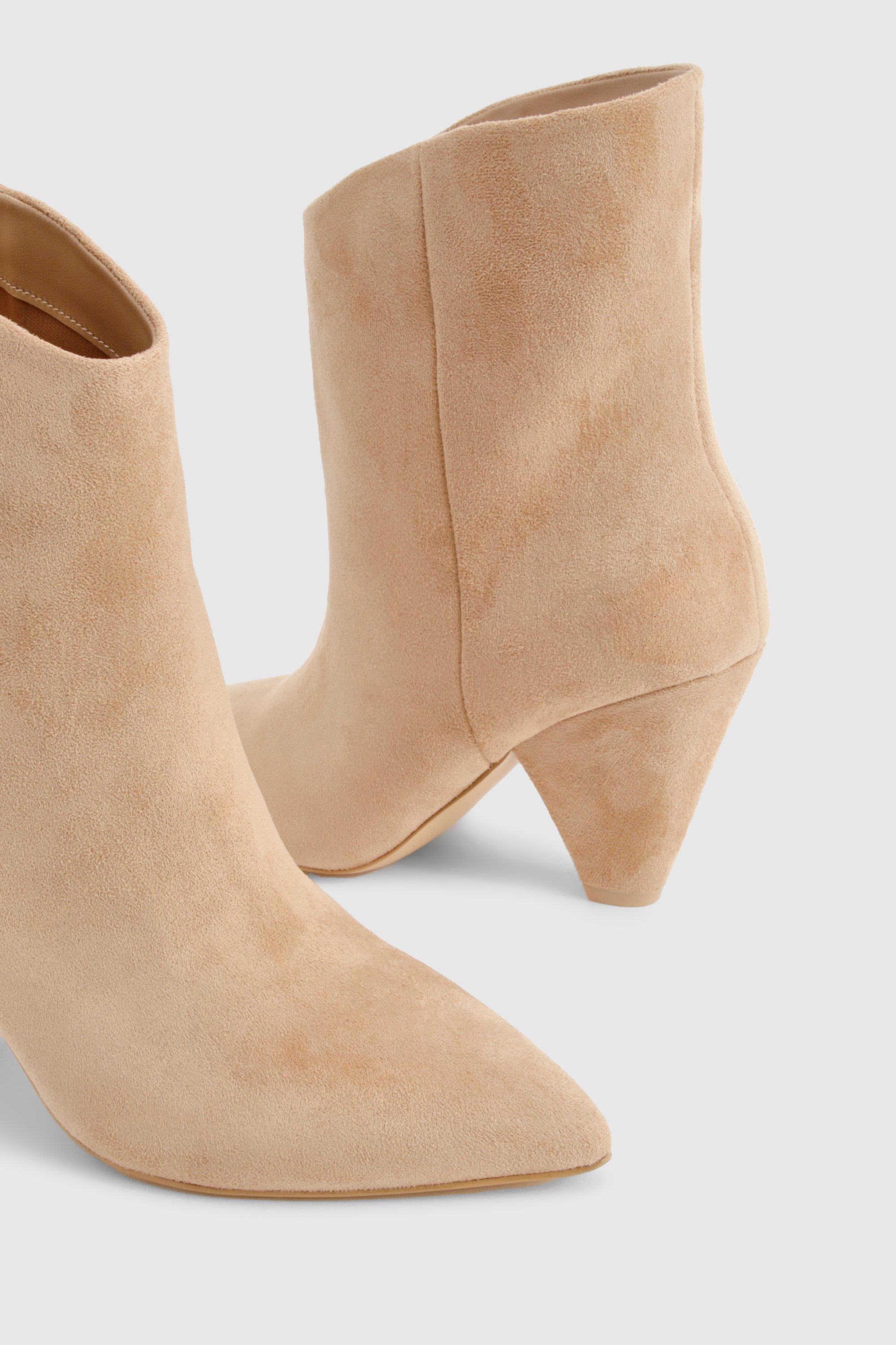 Cone Heel Pointed Ankle Boots | boohoo USA Cone Heel Pointed Ankle Boots | boohoo USA