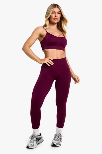 Premium Sculpt Seamless Bum Scrunch Legging plum