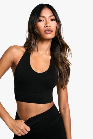 Premium Sculpt Seamless Light Support Halterneck Sports Bra black