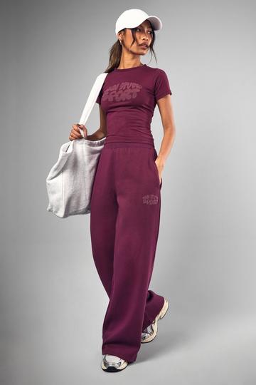 Dsgn Studio Sport Bubble Straight Leg Jogger plum