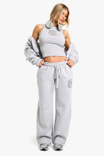 Ath Club Badstoffen Joggingbroek Met Rechte Pijpen grey marl