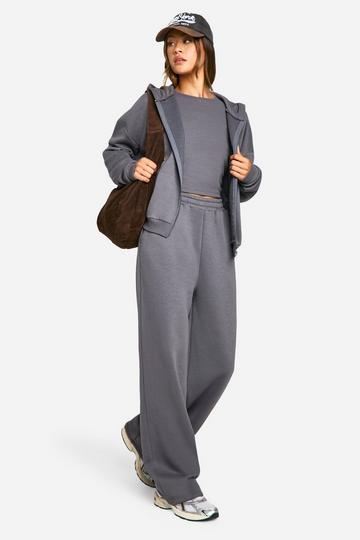 Tall 3 Piece Straight Leg Jogger Tracksuit charcoal