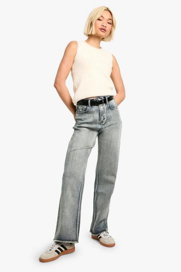 Distressed Hem Jean vintage wash