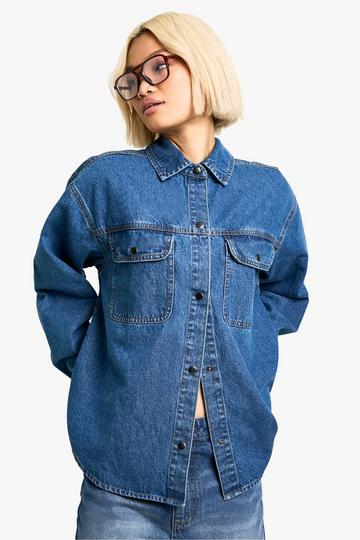 Oversized Denim Shirt mid wash