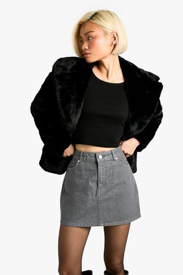 Denim Mini Skirt dark grey