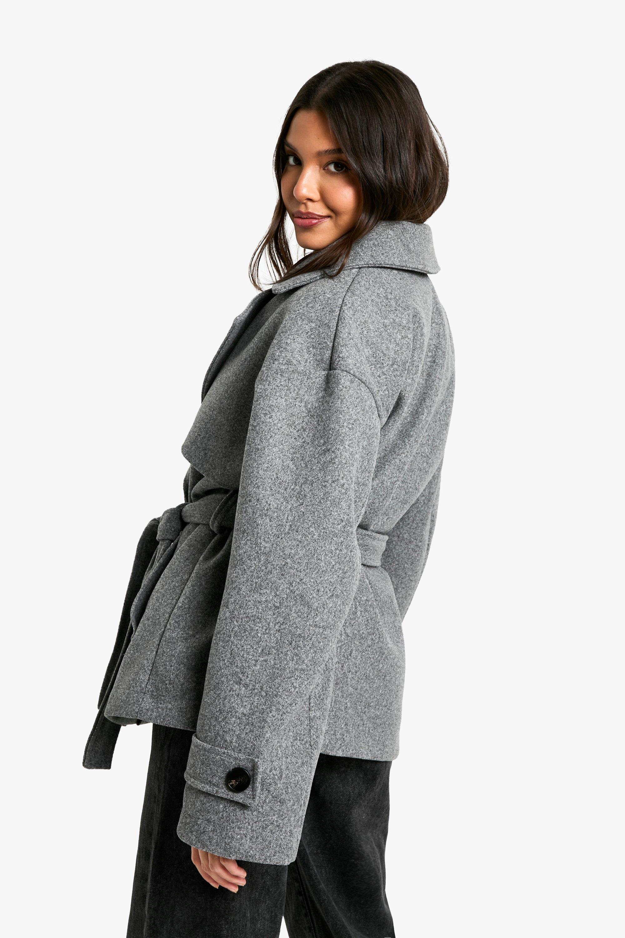 Grey short coat on sale