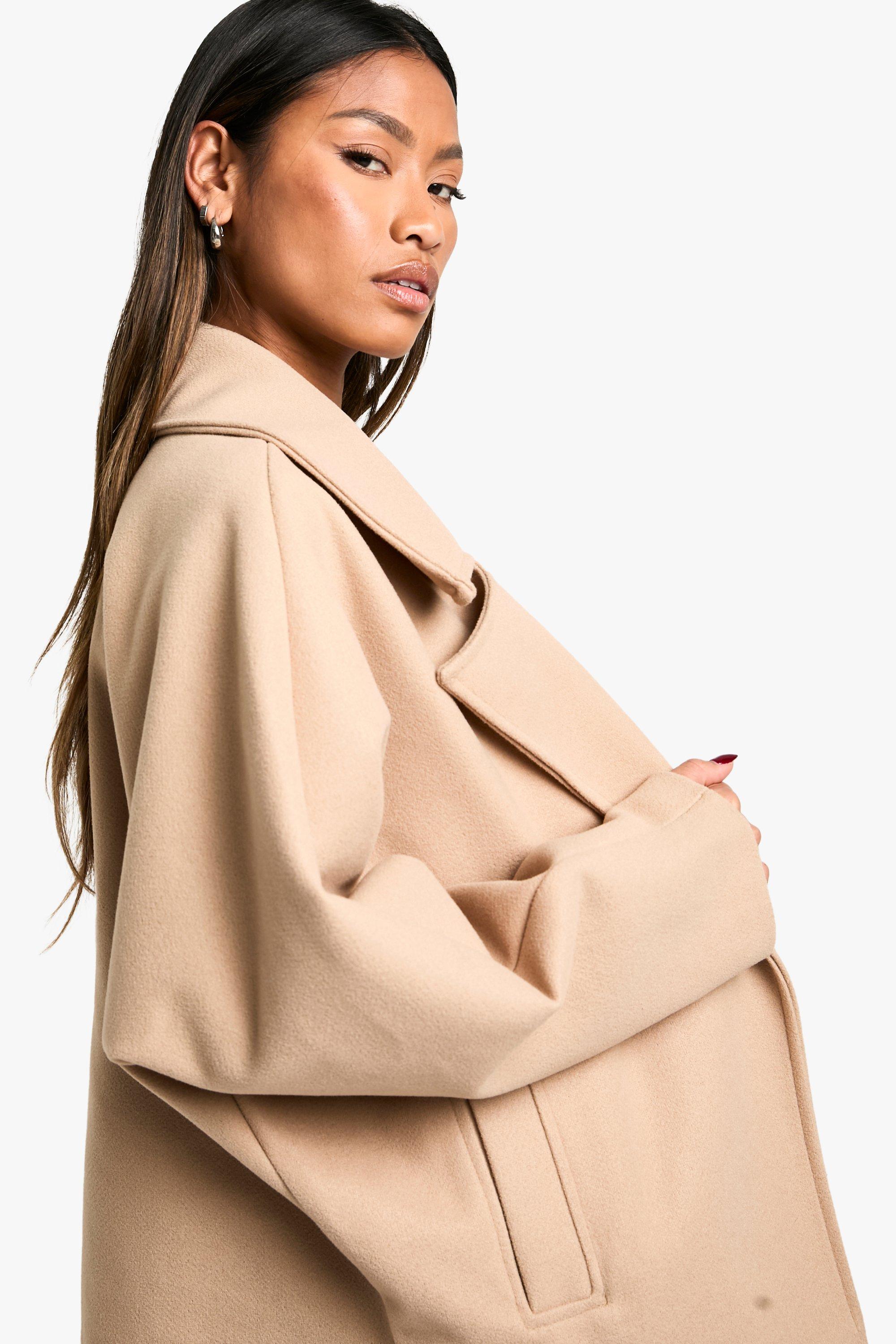 Short Wool Look Jacket boohoo UK
