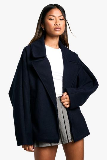 Short Wool Look Jacket navy