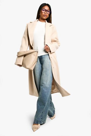 Tailored Wool Look Coat stone