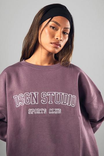 Dsgn Studio Applique Oversized Sweatshirt grape