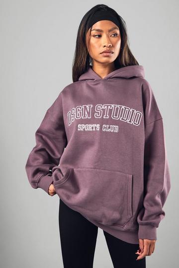 Dsgn Studio Applique Oversized Hoodie grape