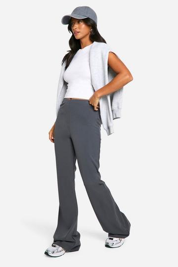 Petite Stretch Flare Leg Trouser grey