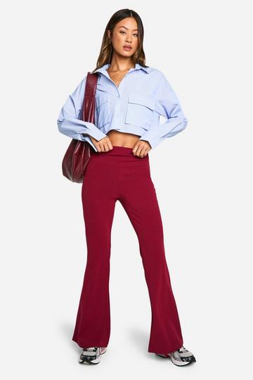 Tall Stretch Flare Leg Trouser burgundy