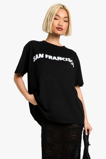 Oversized San Francisco T-Shirt Met Tekst En Tekst black