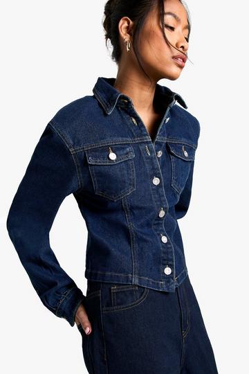 Shoulder Pad Detail Denim Jacket indigo