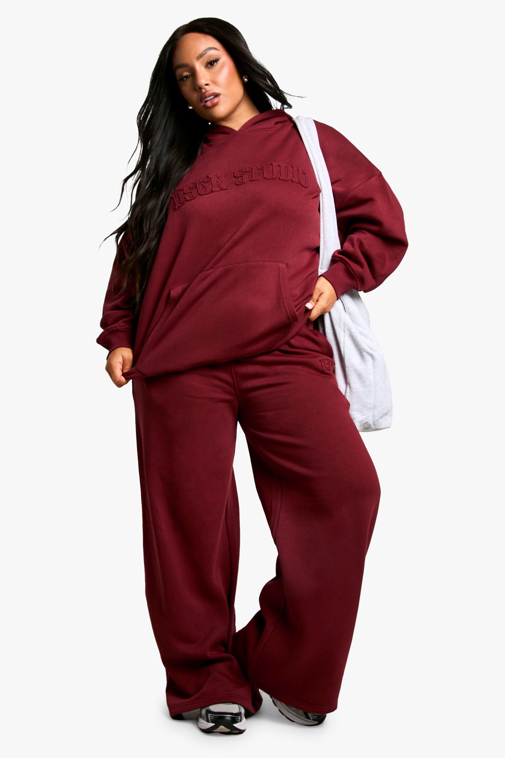 Plus size burgundy hoodie store