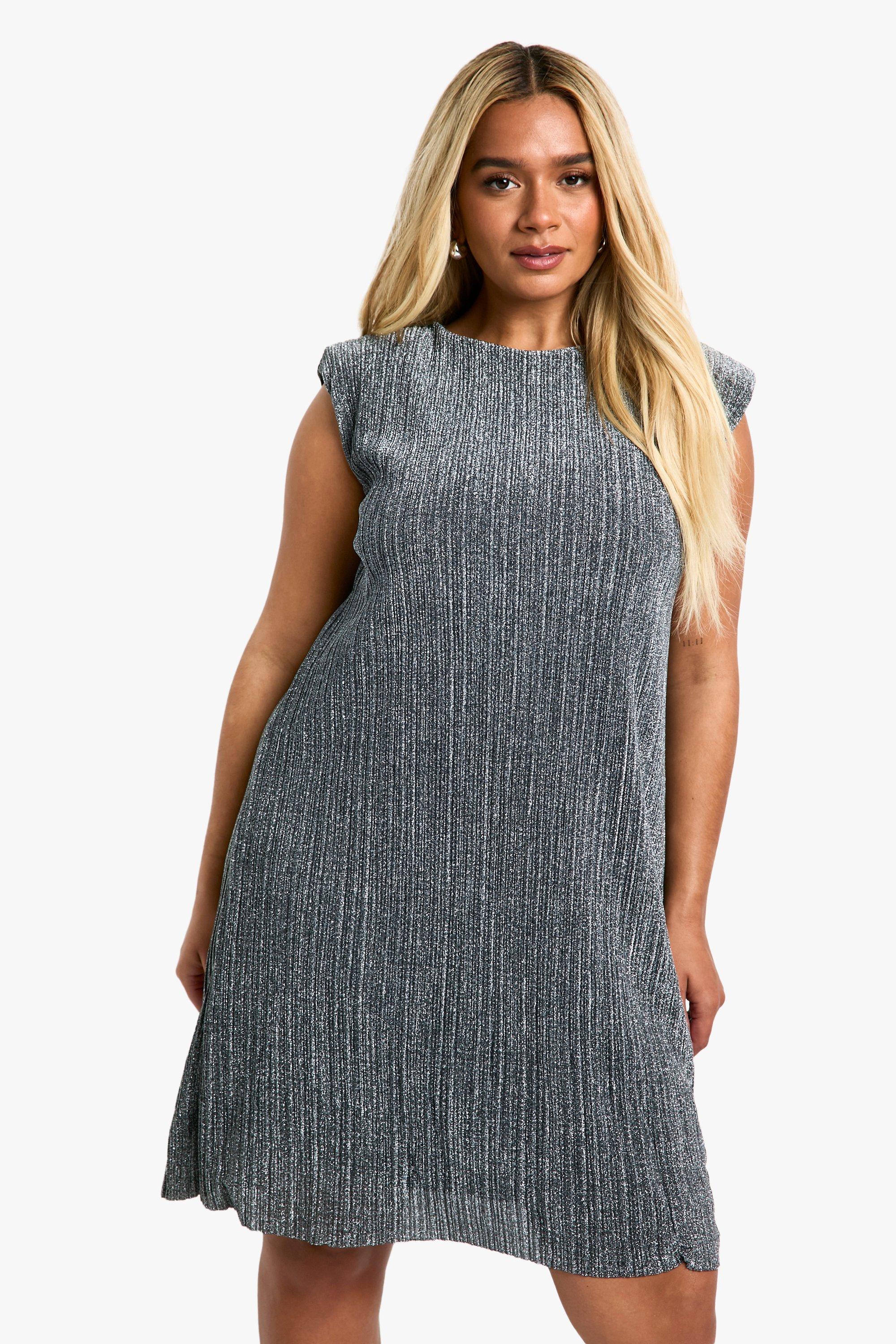 Pleated shift dress best sale