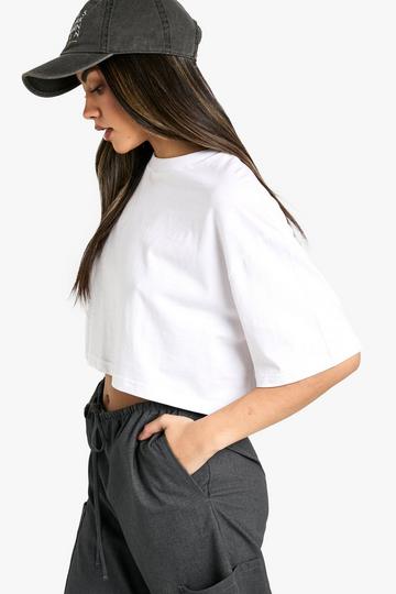 Basic Boxy Crop Top white