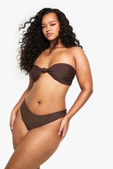 Plus Swimwear Essentials Bandeau Bikini Top chocolate