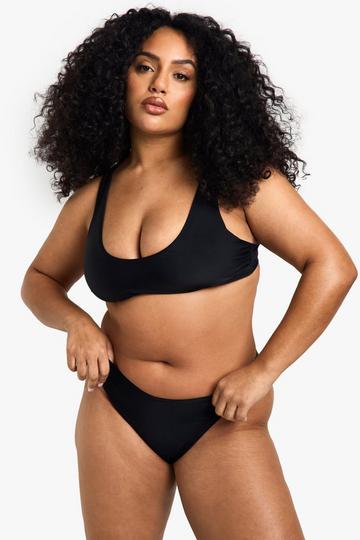 Black Plus Swimwear Essentials V Front Brief