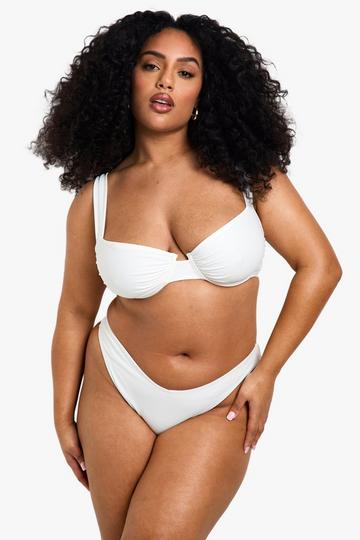 Plus Corrigerend Badpak Essentials Bikini Broekje Met V-Taille white