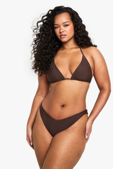 Plus Badmode Essentials Bikini Broekje Met V-Taille chocolate