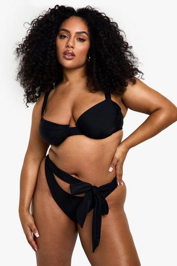 Plus Swimwear Essentials Balcony Bikini Top black