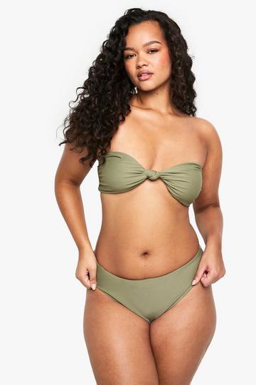 Plus Swimwear Essentials Bandeau Bikini Top khaki