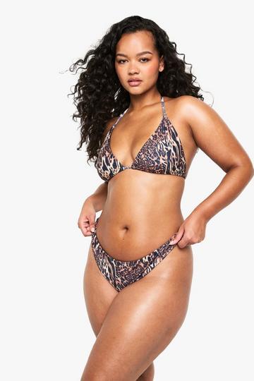 Leopard Multi Plus Swimwear Essentials Thong Brief