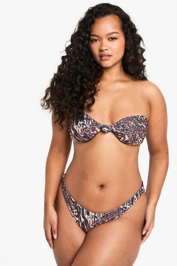 Plus Effen Badmode Essentials Bikini Broekje leopard