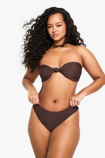 Plus Badmode Essentials Bikini Broekje Met Hoge Taille chocolate