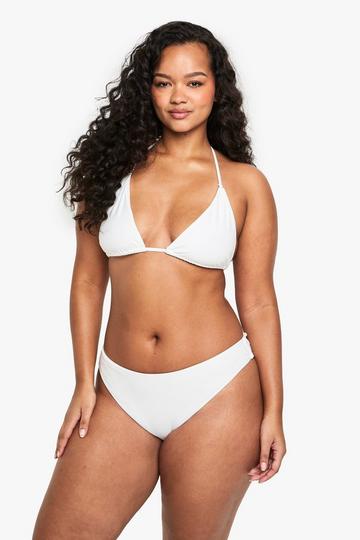 Plus Badmode Essentials Bikini Broekje Met Hoge Taille white