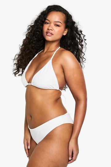 Plus Swimwear Essentials Triangle Bikini Top white