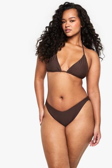 Plus Swimwear Essentials Triangle Bikini Top chocolate