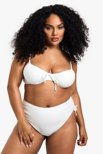 Plus Corrigerende Badpak Essentials Bikini Broekje Met Hoge Taille white