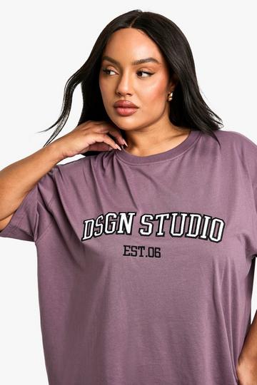 Plus DSGN Applique Oversized T-shirt grape