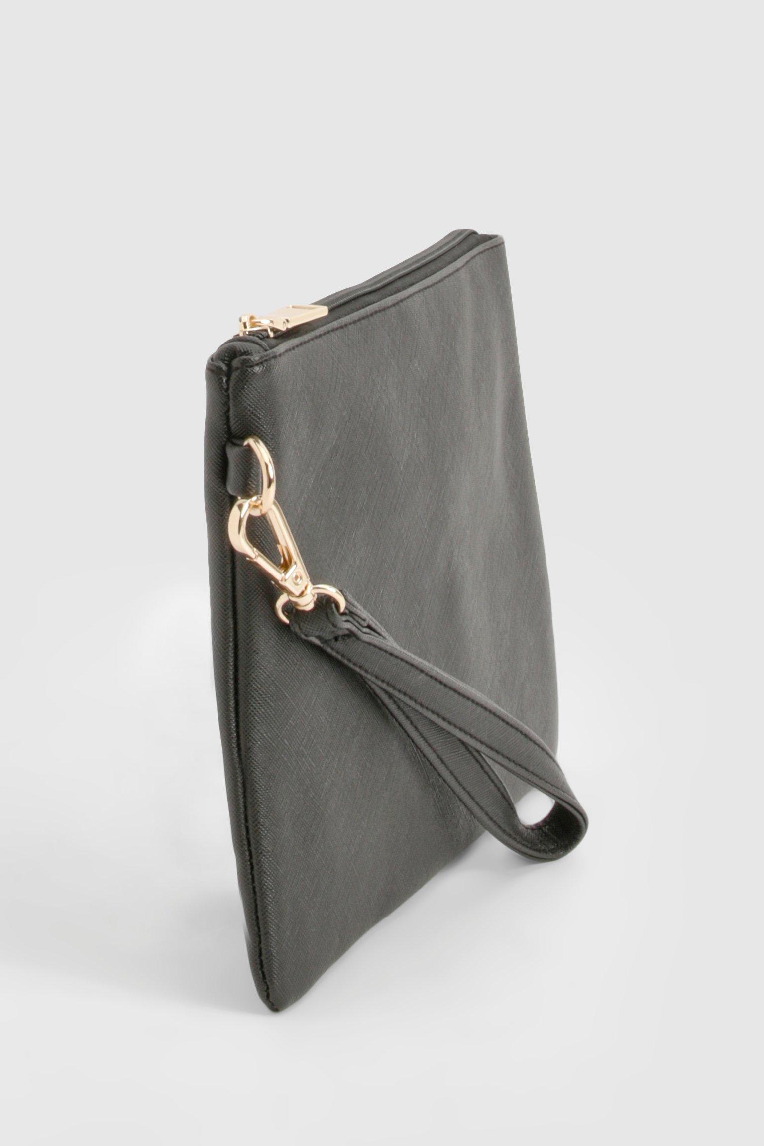 Basic Zip Top Clutch Bag