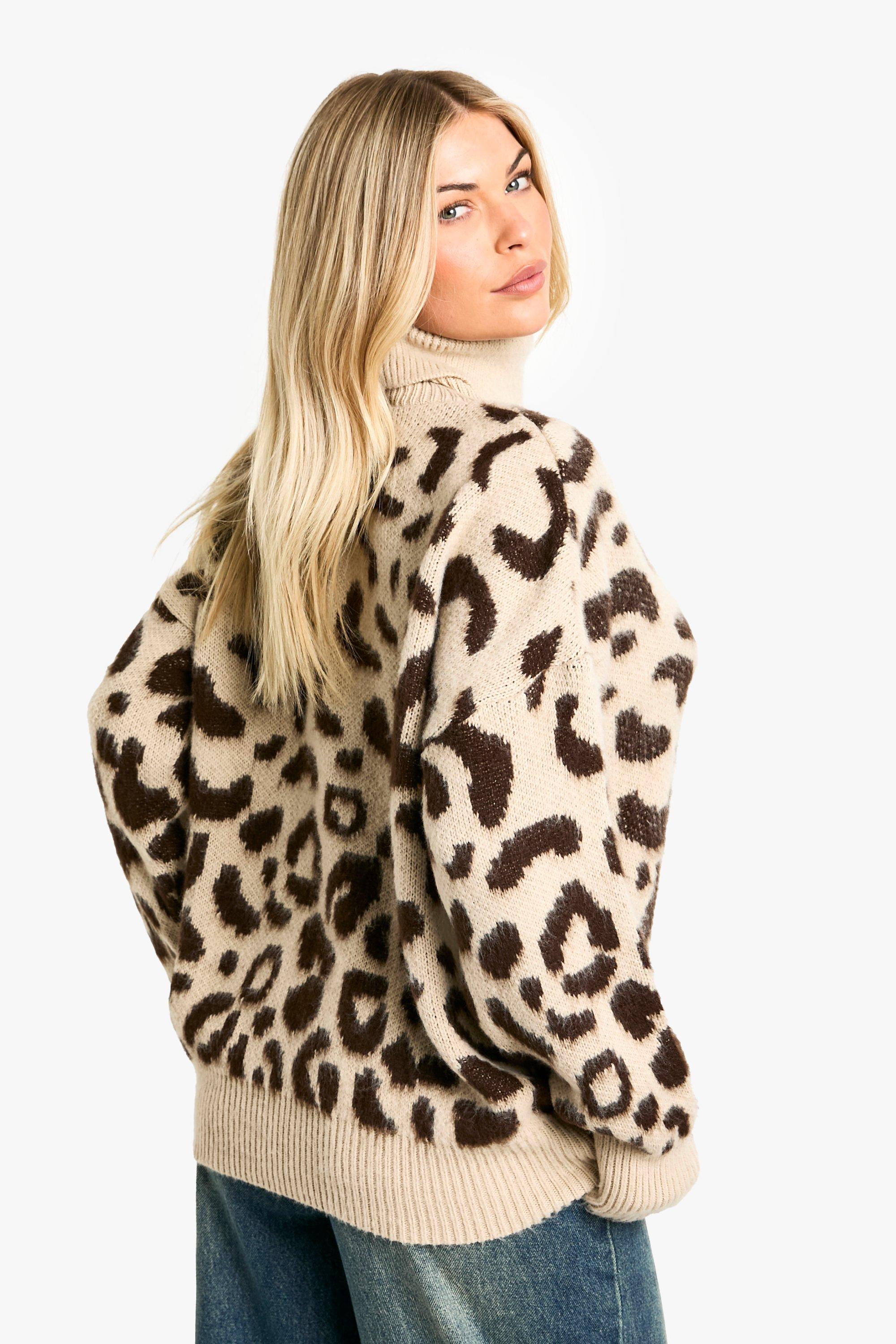 Boohoo leopard jumper best sale