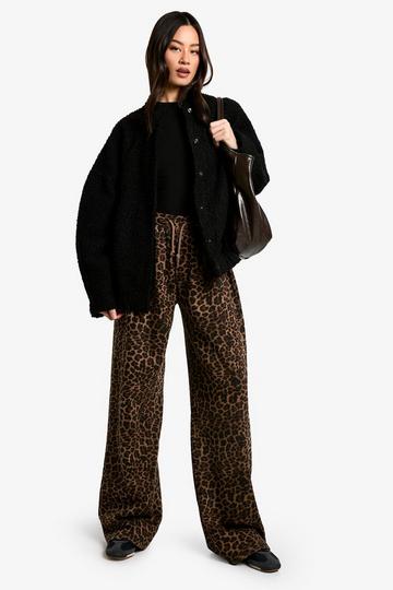 Tall Leopard Wide Leg Jogger animal