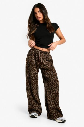 Animal Multi Petite Leopard Wide Leg Jogger