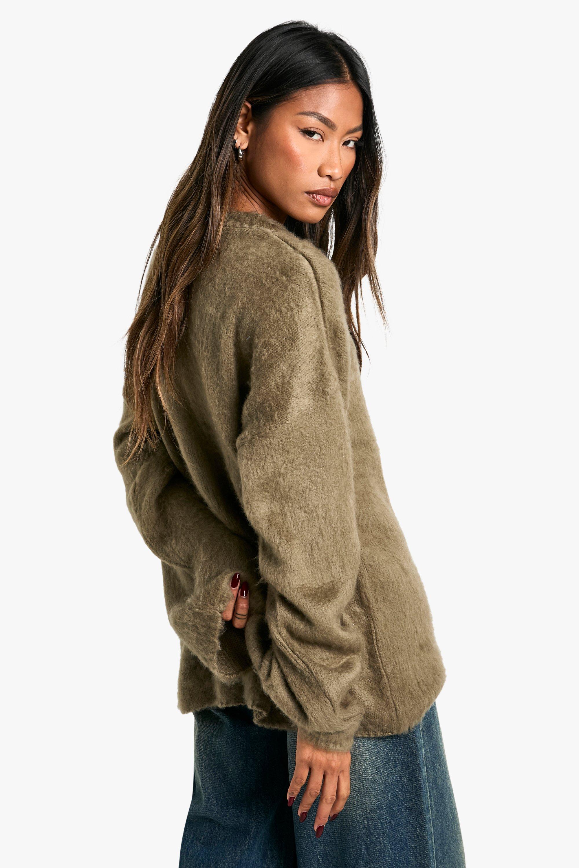 Boohoo Women s Super Soft Round Neck Jumper Green