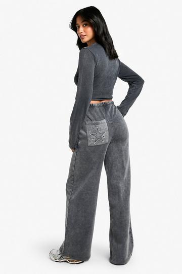 Petite Wide Leg Jogger charcoal